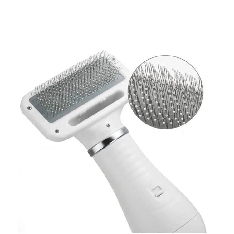 Perie cu uscator Andowl M631, pentru animale, 2 in 1, alb