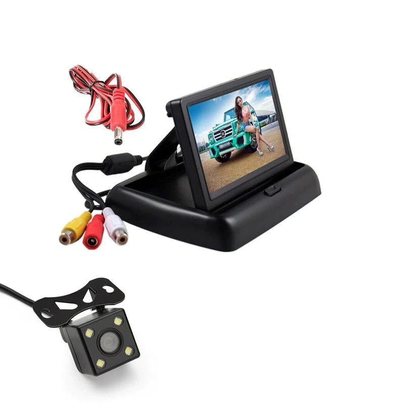 Camera auto video marsarier cu 4 LED si Monitor LCD pliabil de 4.3 inch