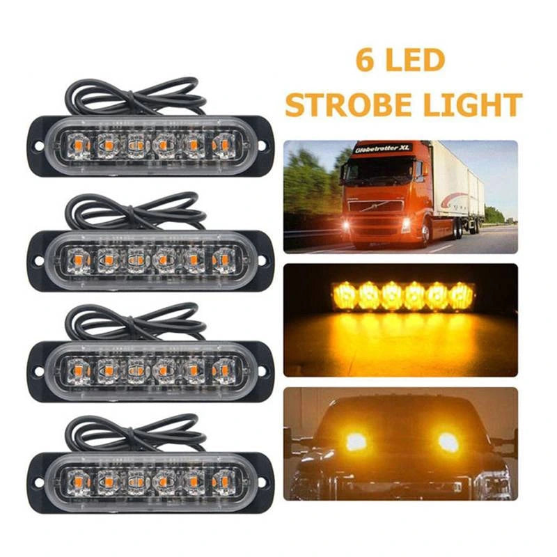 Stroboscop 6 LED, lumina portocalie-set 2,4 bucati