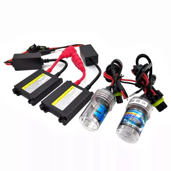 Set 2 becuri Xenon, H7 - 6000K, HID, Balast Slim Premium, Alb-Rece, 12V, 55W