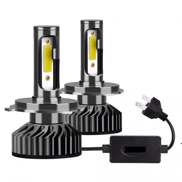 Set 2 becuri LED H4 / H1/ H11 mini F2 cob , Canbus, 100W,12.000 lm