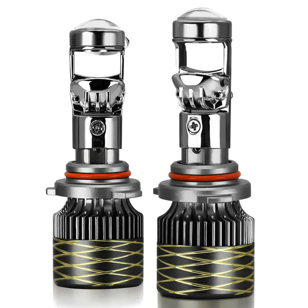 Set 2 x Becuri auto LED cu lupa,H7 A80, 220w, Canbus,30000 lm