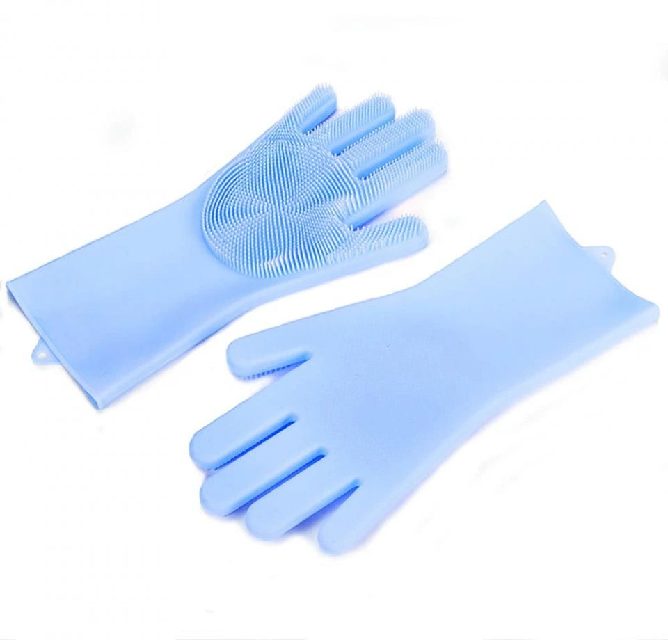 Set manusi din silicon pentru curatare si spalat vase,marime universala