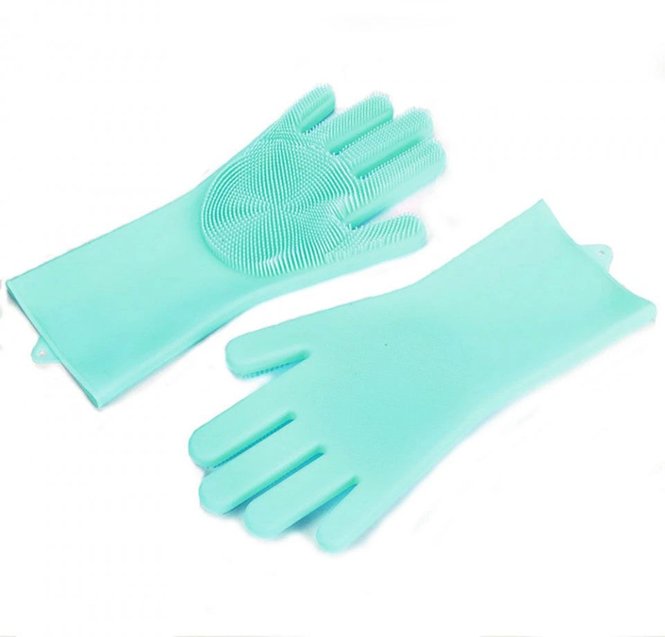 Set manusi din silicon pentru curatare si spalat vase,marime universala