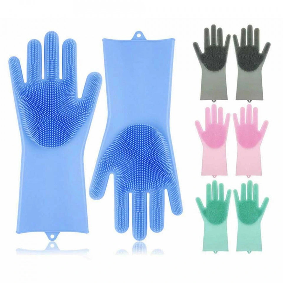 Set manusi din silicon pentru curatare si spalat vase,marime universala