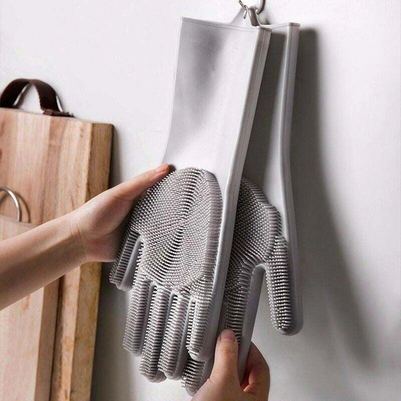 Set manusi din silicon pentru curatare si spalat vase,marime universala