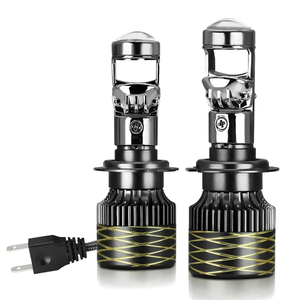Set 2 x Becuri auto LED cu lupa,A80 H7,120w, 6500k,Canbus,12000 lm