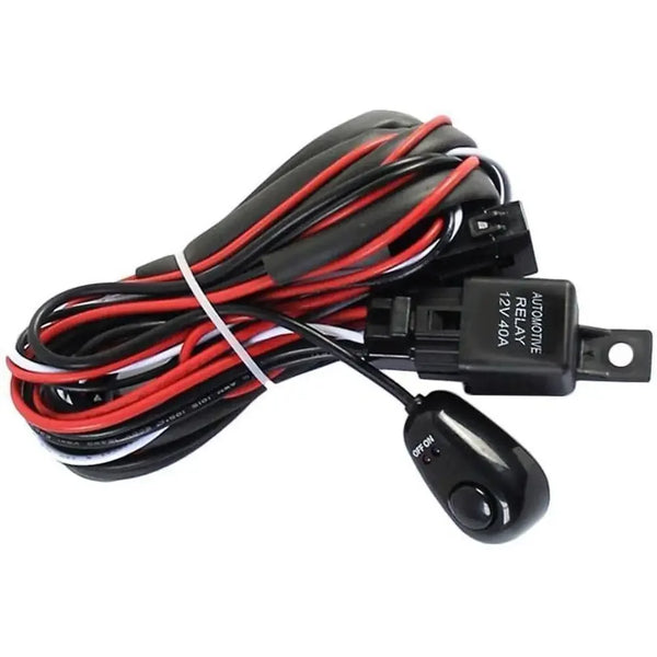 Cablaj LED Bar Auto – Kit cu Releu 40A, Buton On/Off și Lungime 3m, 12V