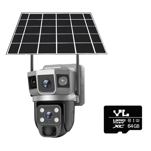 Cameră de Supraveghere Solară slot sim,4G PTZ 12MP,6K HD,card cadou 64GB