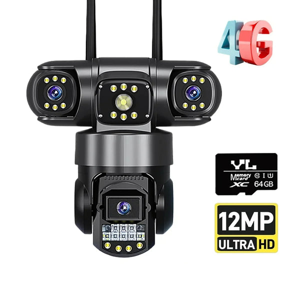 Camera de supraveghere 4G cartela sim,Ultra HD Zoom 10X cu 3 lentile,12MP,PTZ,8K