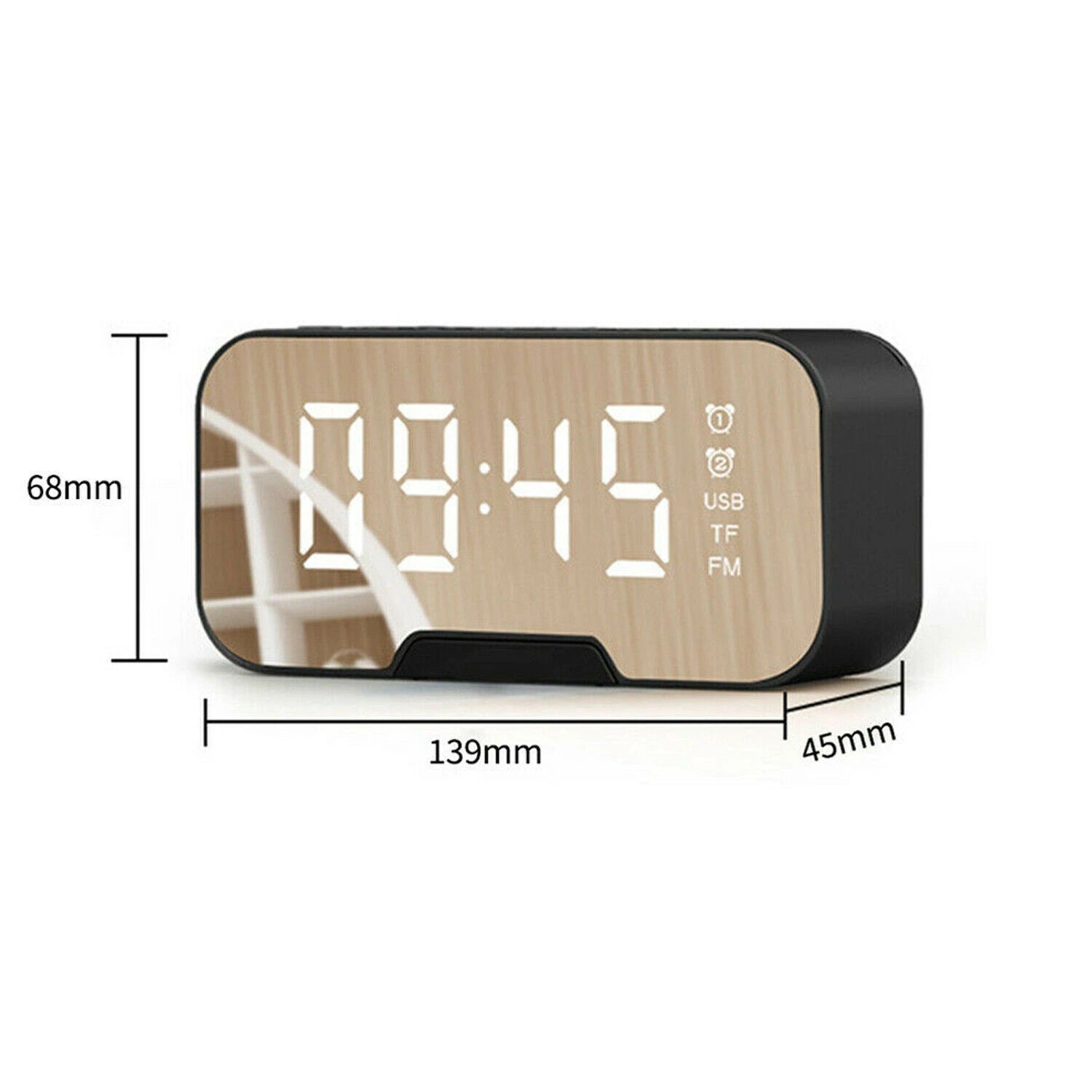 Ceas LED Bluetooth, Kimiso K-10, display oglinda