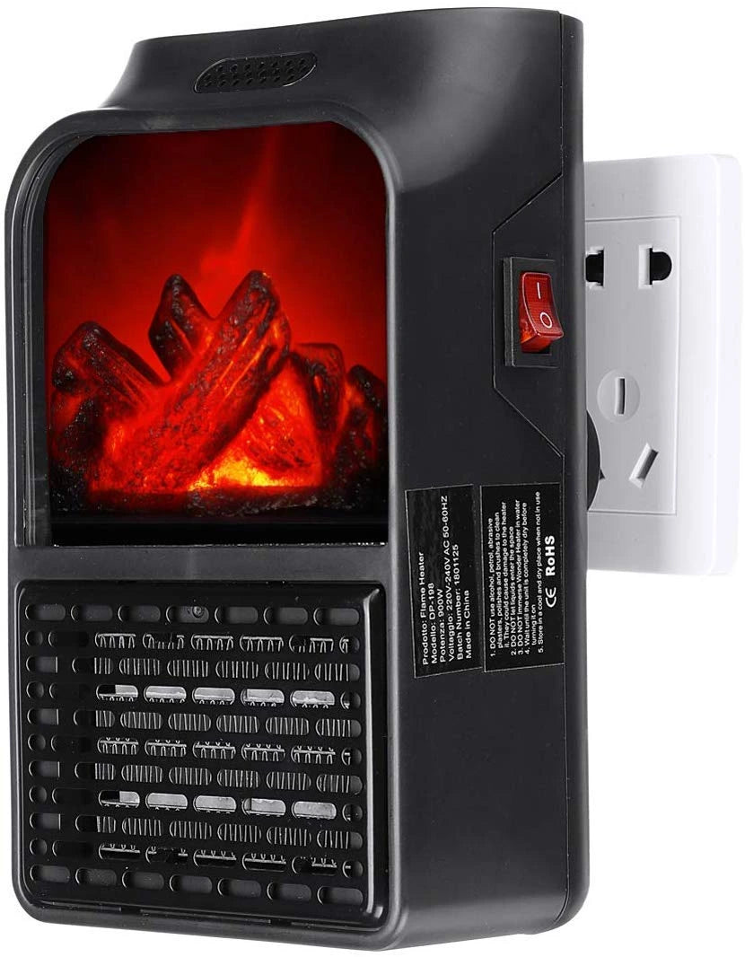 Aeroterma portabila Flame Heater 500 W, 2 niveluri temperatura, display digital,telecomanda