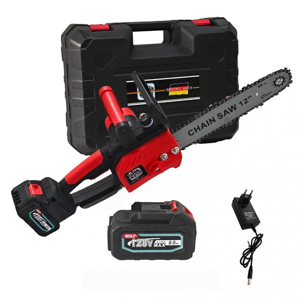 Drujba German Meister, cu 2 Acumulatori, 128V 8AH,Sistem ungere lant, Lama 12 inch