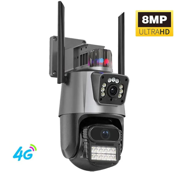 Camera de supraveghere 4G slot sim,8MP,Ultra HD,zoom 10X,lentile duble