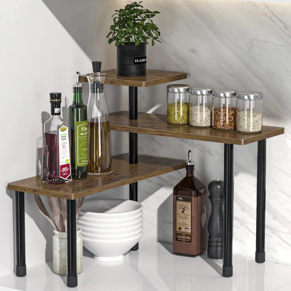 Etajera cu 3 polite din MDF,rotativa 180°, 66 x 17.5 x 38 cm