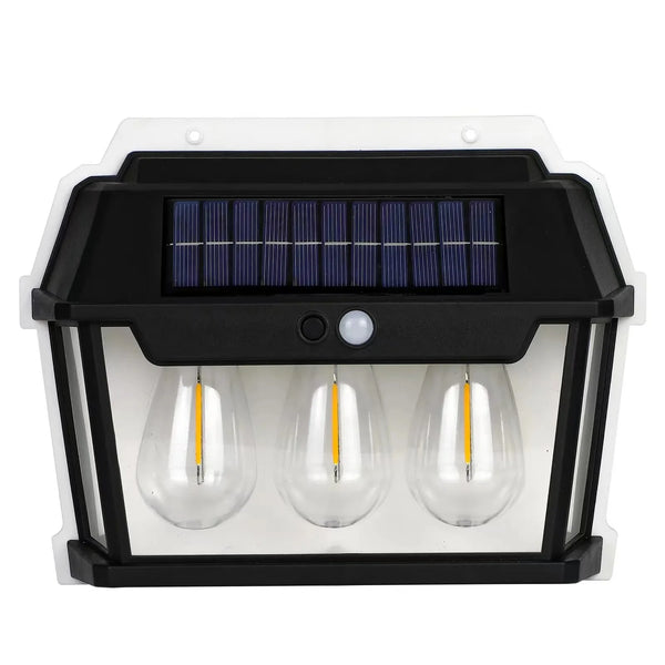 Lampa solara cu 3 becuri de perete LED cu senzor de miscare