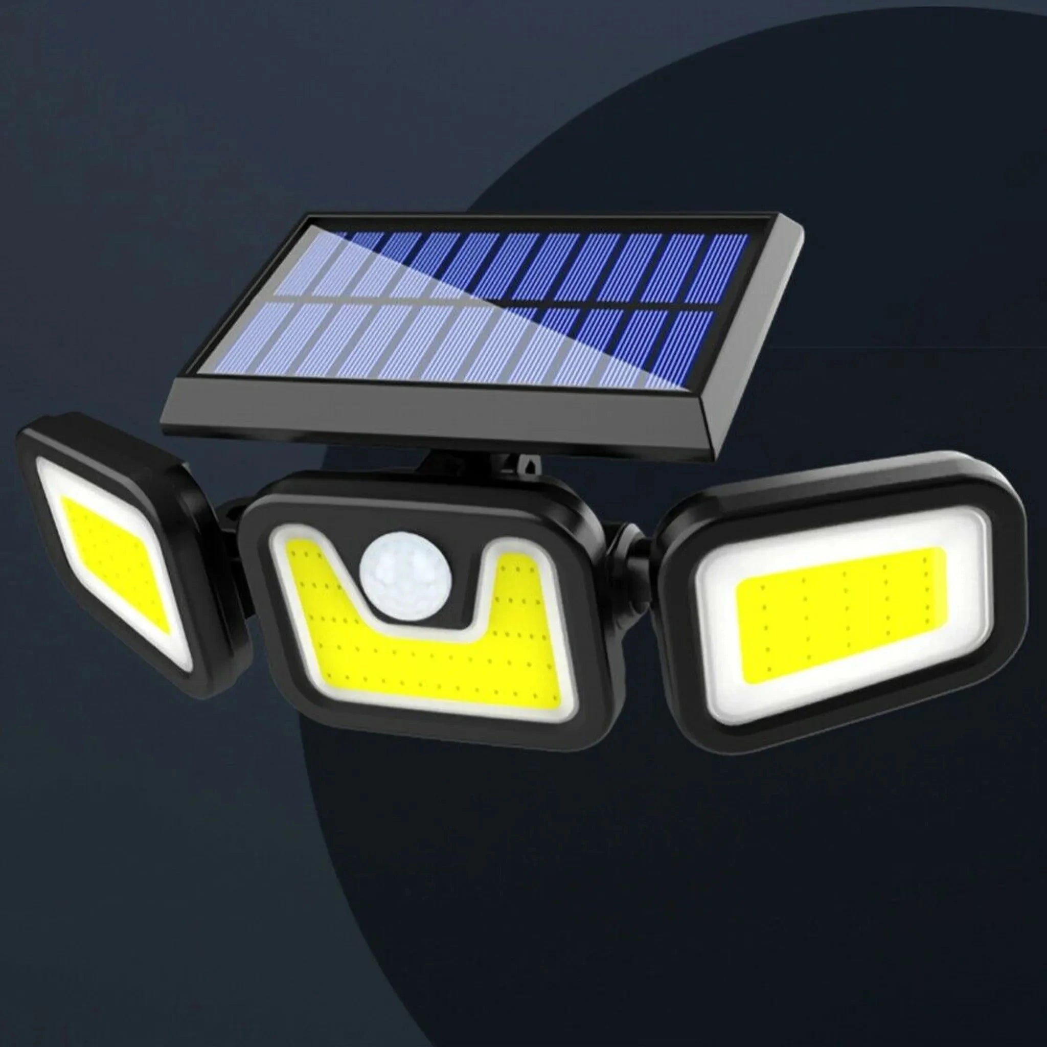 Lampa solara tripla split, senzor de de miscare, 15 W, IP65, 1200 mAh