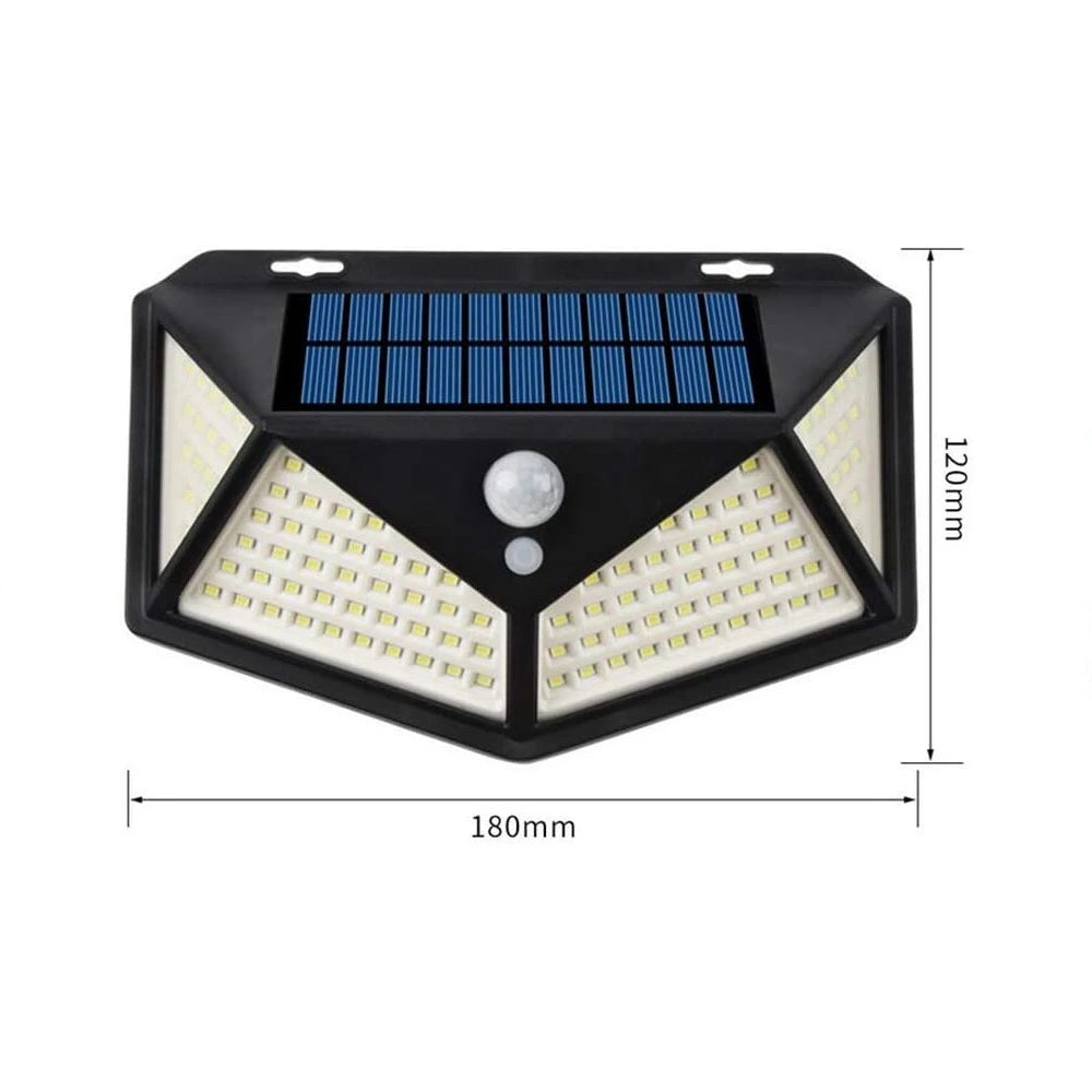 Set 3 x Lampa solara 114 LED cu senzor de miscare si lumina