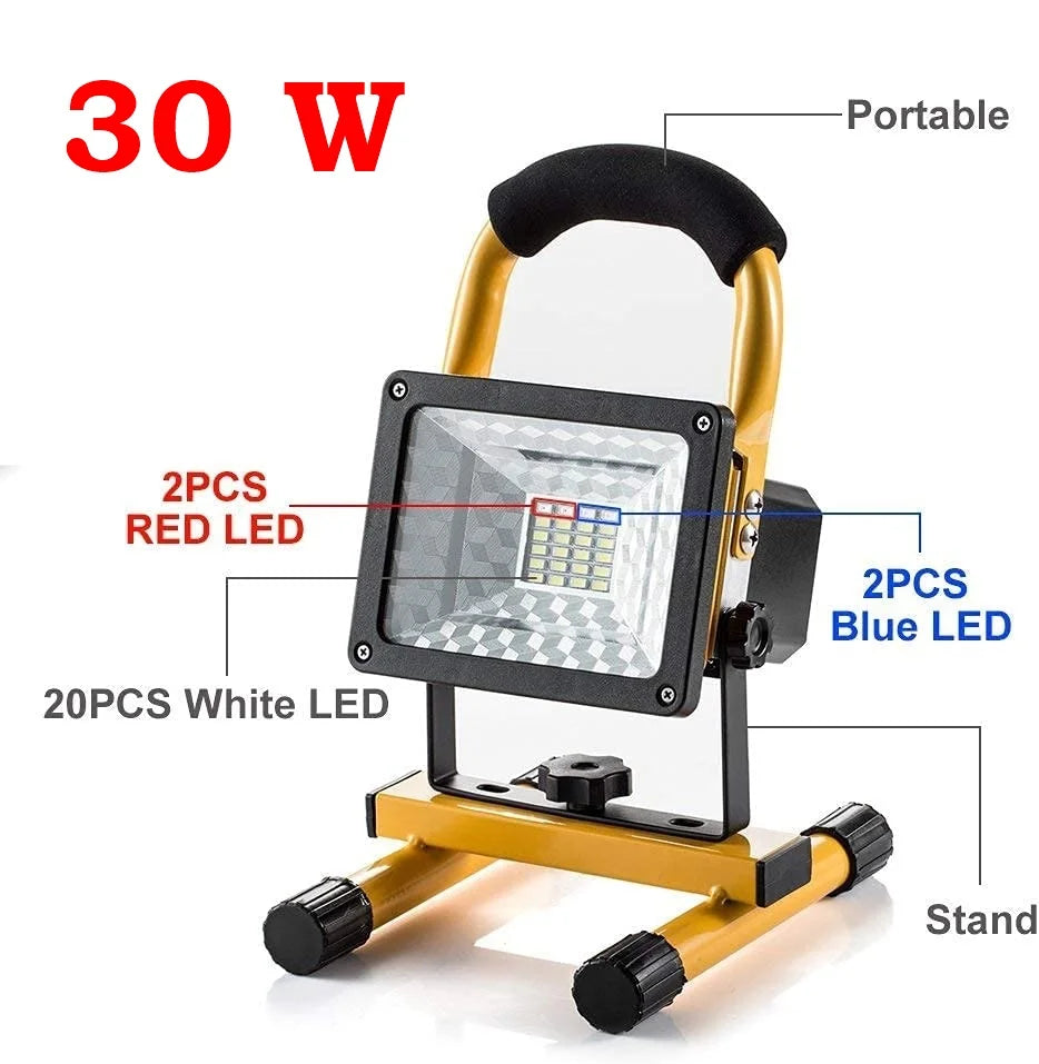 Proiector LED Portabil , Reincarcabil, 30W, Waterproof IP65