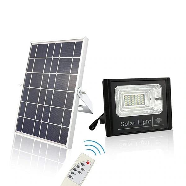 Proiector LED 50 W cu panou solar si telecomanda,waterproof IP66