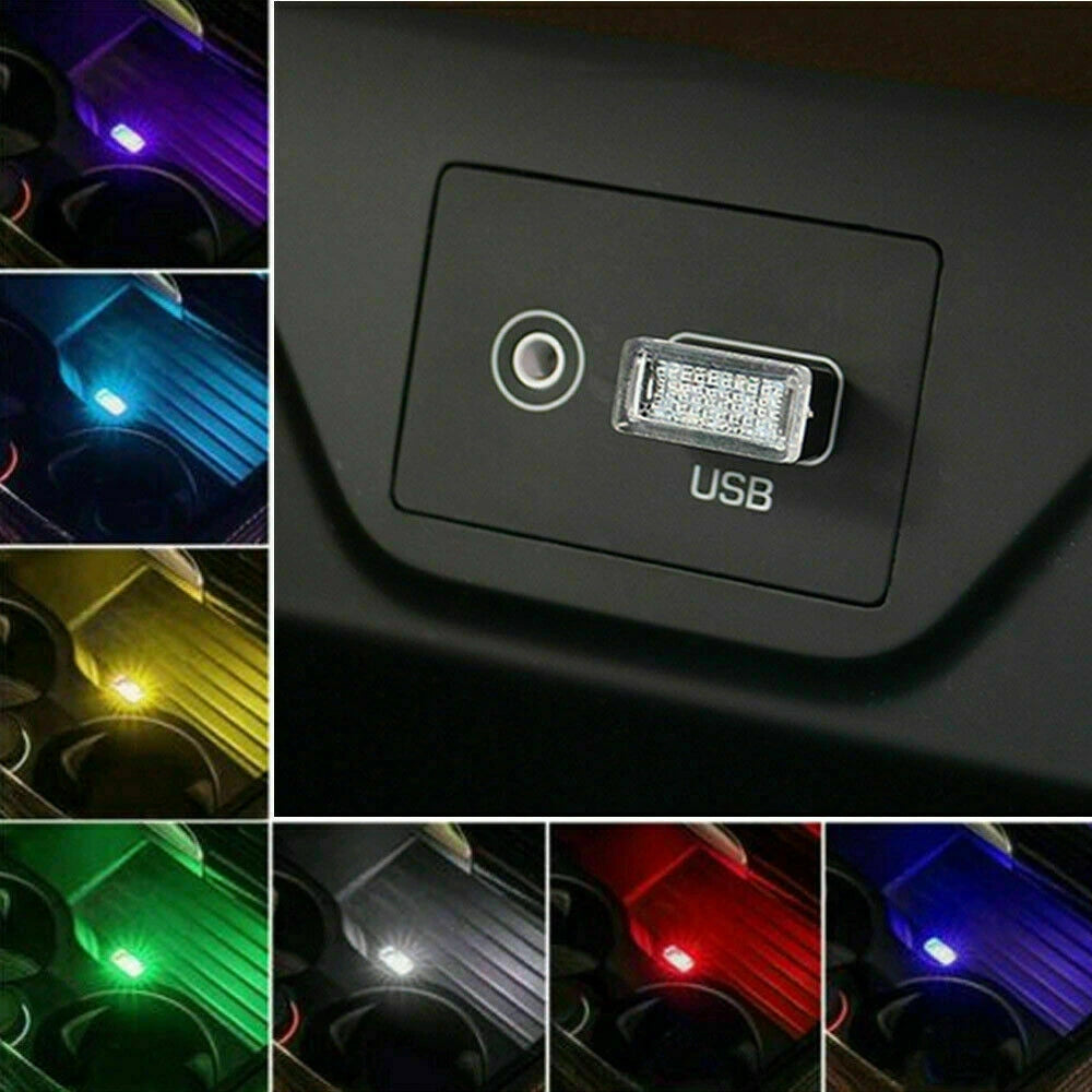 Set 5x mini lumina ambientala USB LED Auto, multicolor