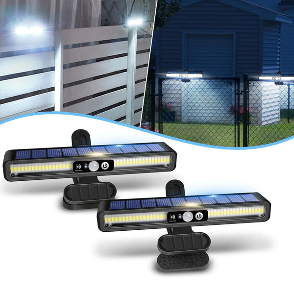 Set 2 x Lampa solara LED de exterior cu 4 moduri de prindere, Waterproof, senzor de miscare