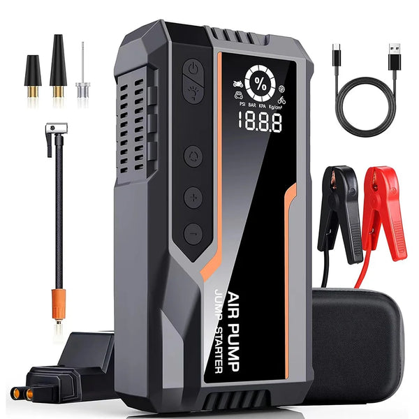 Jump Starter 4000A – Booster Auto 4 în 1 cu Compresor, Ecran Digital, Lanterna LED si Incarcare Rapida USB
