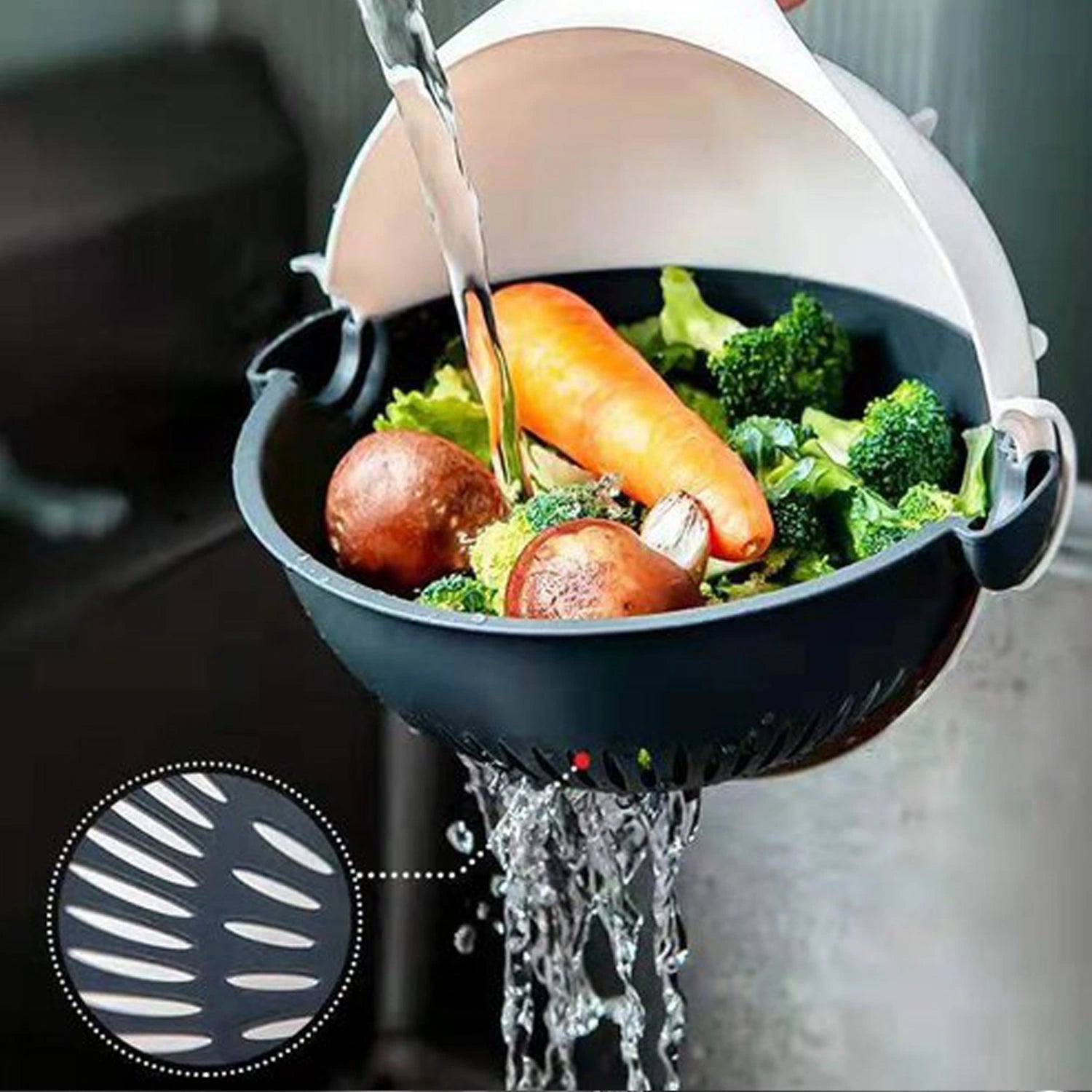 Feliator de legume cu strecurator, Vet Basket Vegetable Cutter