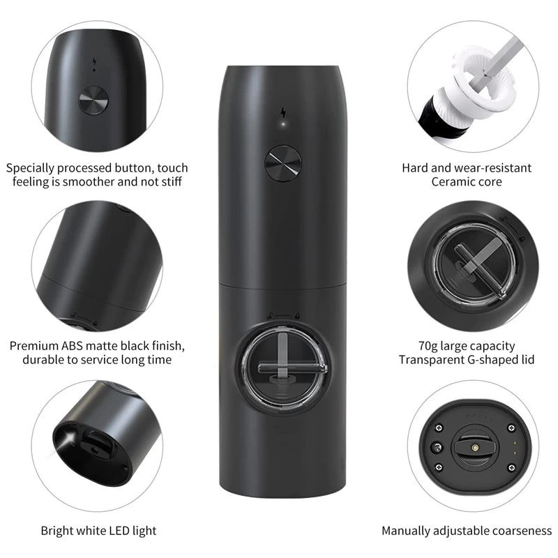 Set 2 Rasnite Electrice pentru sare, piper sau condimente