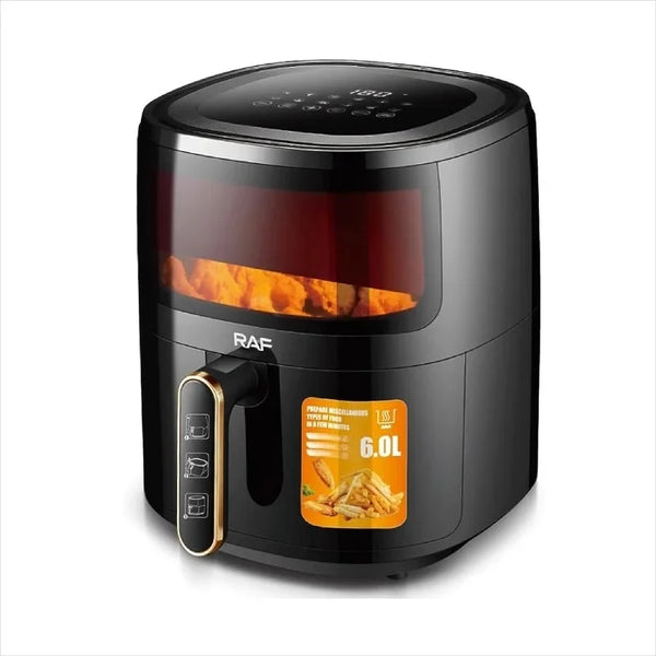 Friteuza Digitala – Air Fryer RAF – 6L, Control Tactil, cu functie AirCrisp si Auto-Oprire, 1500W