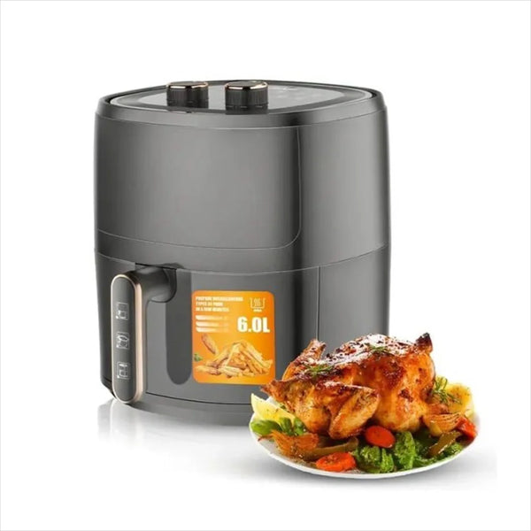 Friteuza Airfryer de 6L, 1500W, cu aer cald 3D programe automate