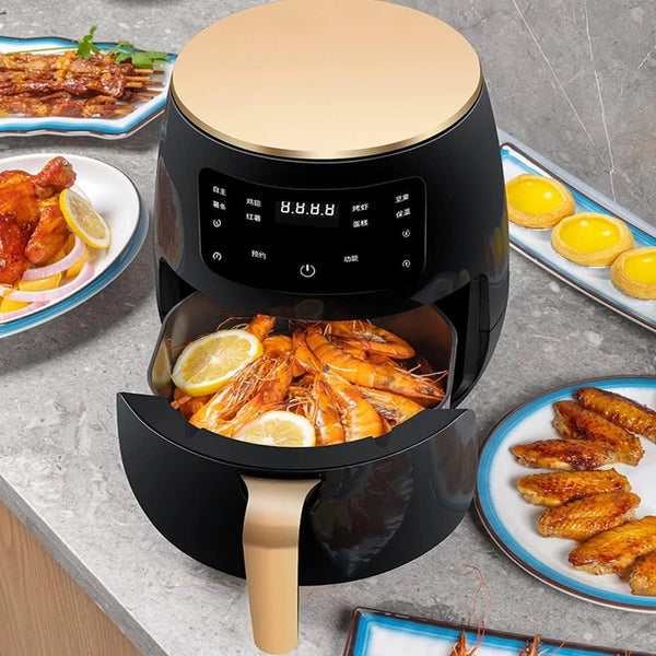 Friteuza 6L cu aer cald AirFryer 2400W, si afisaj digital, LCD Touch control