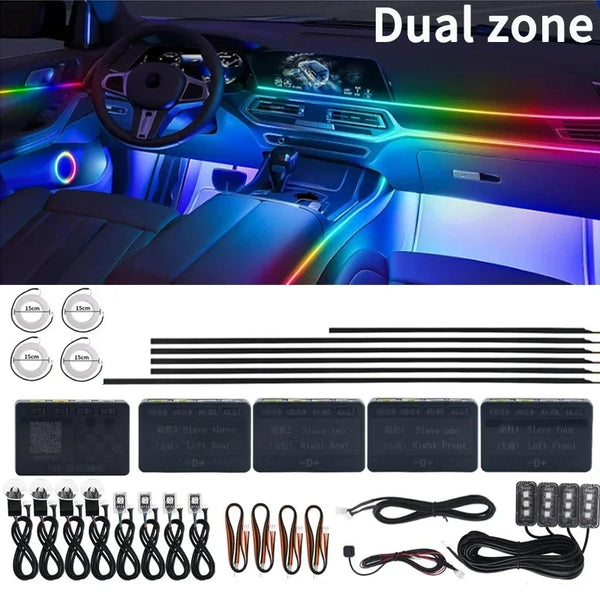 Kit 22 in 1 / 24 in 1 lumini ambientale auto RGB acrilic, wireless