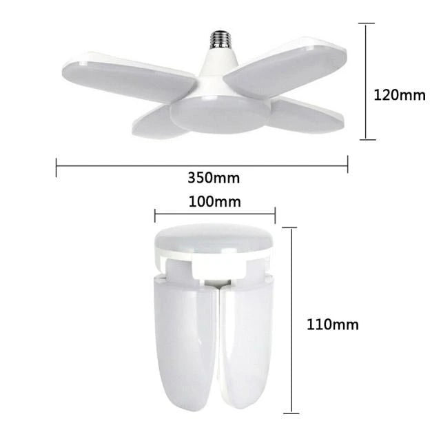 Lampa LED cu 4 brate mobile ajustabile, Fan Blade, E27, 3000K, 60W