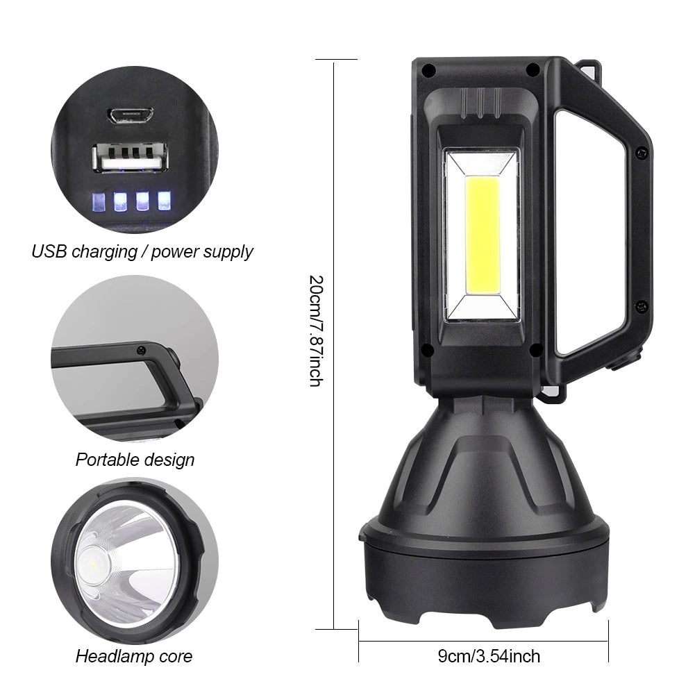 Lanterna cu LED,20 W rezistenta la apa, incarcare solara si USB,functie powerbank