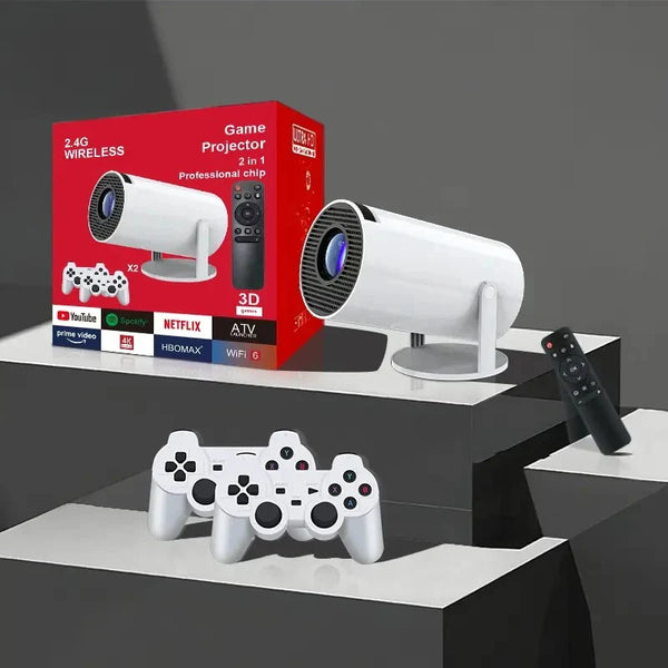 Mini proiector smart Magcubic HY300 Pro+ 4K, Android 11, WiFi 6, BT 5.4, Gamepad inclus