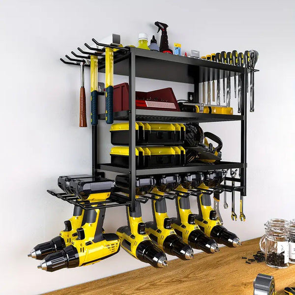 Raft de Depozitare din Metal pentru Scule și Unelte – Compact, Robust, cu Montare pe Perete