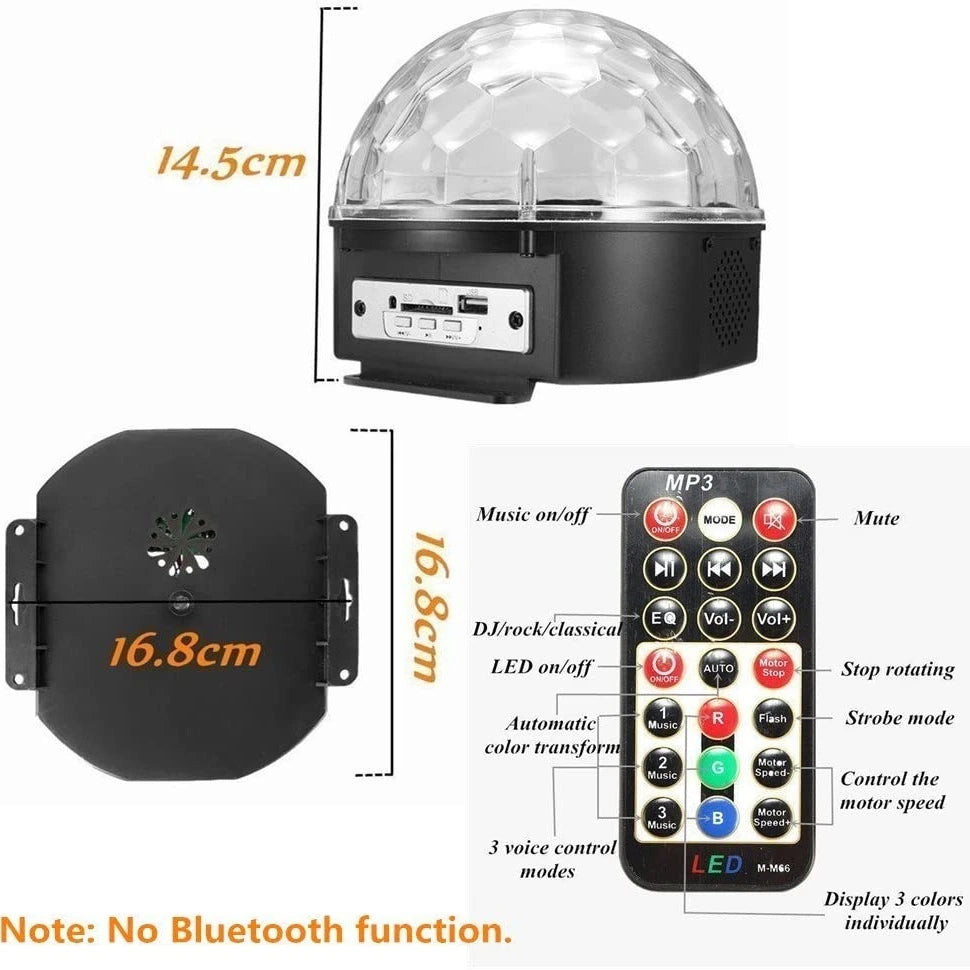 Proiector Disco Led Magic Ball Light cu telecomanda si Redare Audio MP3 + Stick cadou
