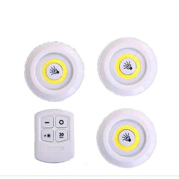 Set 3 lampi LED 3W COB cu telecomanda