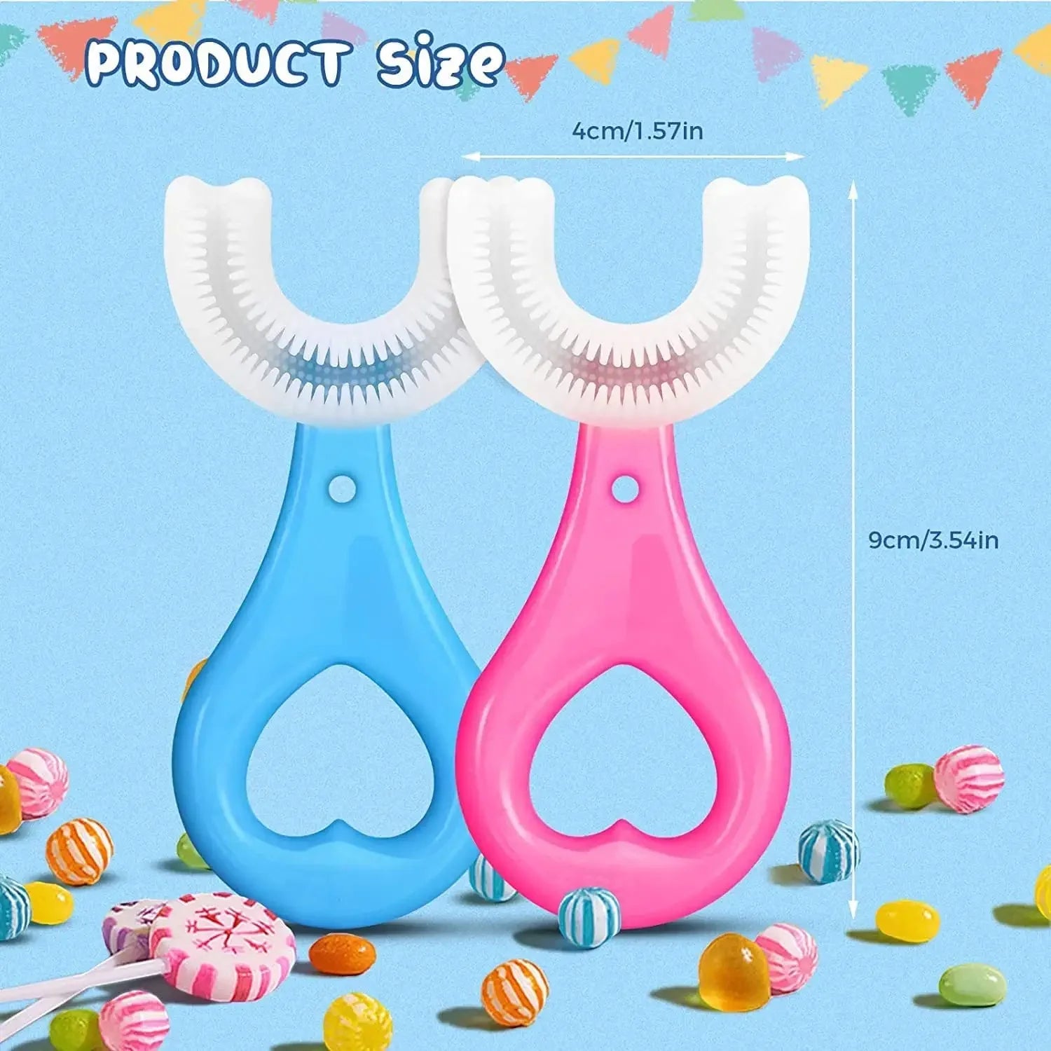 Set 2 x Periuta de dinti, silicon, pentru bebelusi / copii