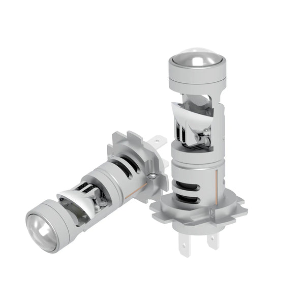 Set 2 x Becuri auto LED cu lupa,H7, 180w ,18.000lm, alb 6000k, IP68,cu ventilator