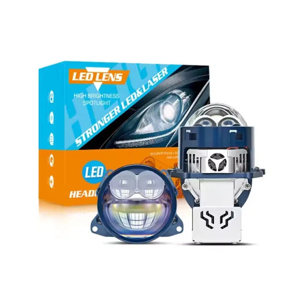 Set lupe BI LED Laser 3.0 Inch K-25 Faza scurta / lunga 150w/225W 36000LM,Driver incorporat