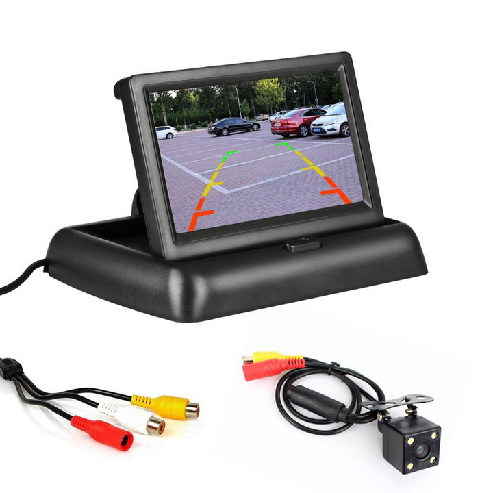 Camera auto video marsarier cu 4 LED si Monitor LCD pliabil de 4.3 inch - Shopmix