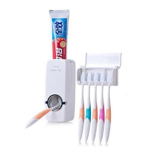 Dozator pasta de dinti prevazut cu suport pentru 5 periute - Shopmix