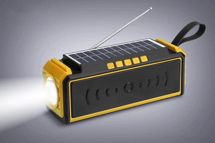 Boxa solara bluetooh MF209 portabila, lanterna incorporata, suport telefon - Shopmix