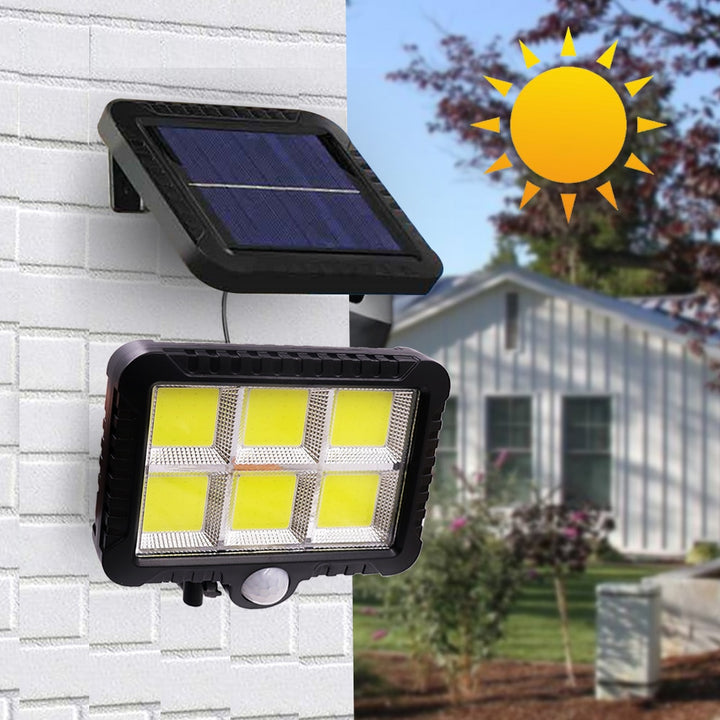 Set 4 x Proiector solar 120 LED 6 COB cu senzor de miscare, de lumina si telecomanda - Shopmix