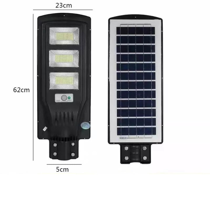 Proiector solar 300W, 450 LED iluminat stradal, cu panou solar integrat, senzor de miscare si telecomanda - Shopmix