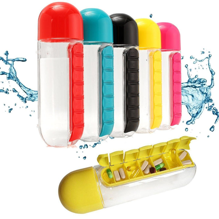 Sticla de apa cu organizator de medicamente - Shopmix