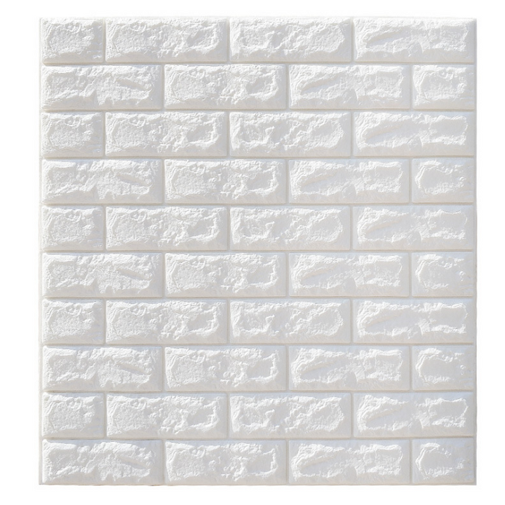 Set 10 x Placa de tapet adeziv caramizi albe, 77x70 cm - Shopmix